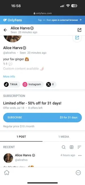 Alharvs Alice Harvey OnlyFans Leaked Free Thumbnail Picture - #d4dIwPU2qE